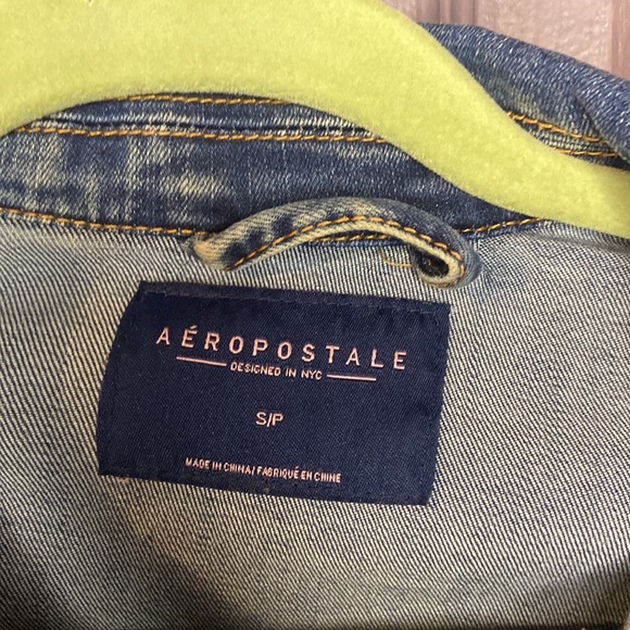 Aeropostale Women's Size Small Blue Button Front Denim Jean Jacket - Picture 2 of 6